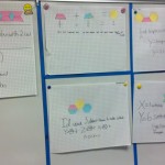 Here is some work from math were we used pattern blocks to explore fractions and algebra